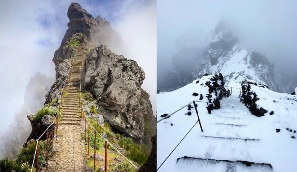 Fica a 1800 metros de altitude o caminho mais bonito de Portugal com manto branco